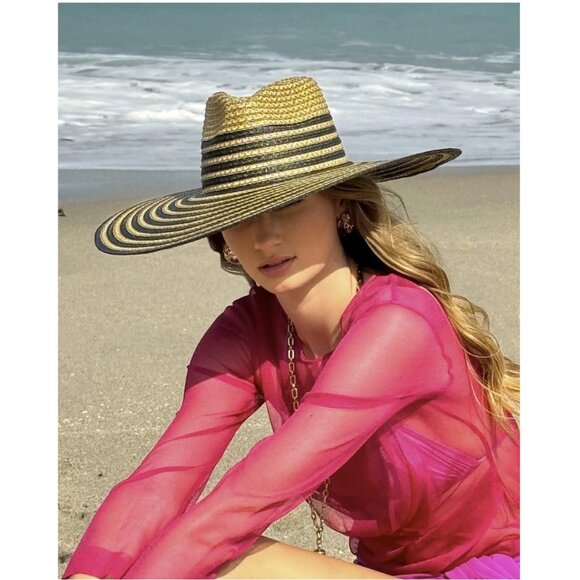 Eric Javits Womens Sea La Vie Sun Hat Natural/Black - Authentic NWT $295 - Picture 4 of 4